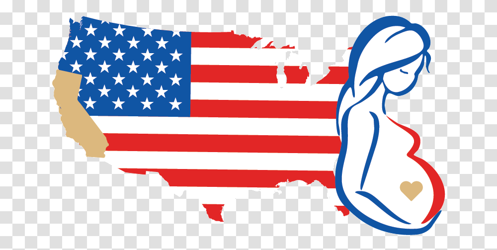 Clipart Of The United States And Pregnant Woman Usa Flag, American Flag Transparent Png