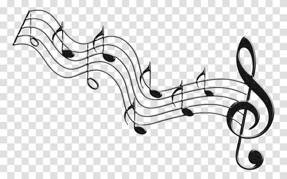 Clipart Of Tones Music And Notes Clipart Of Listening Line Art, Gray Transparent Png