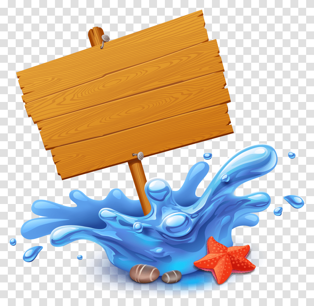 Clipart Of Wooden Board Image Free Cartoon Water Splash, Outdoors, Nature, Animal Transparent Png