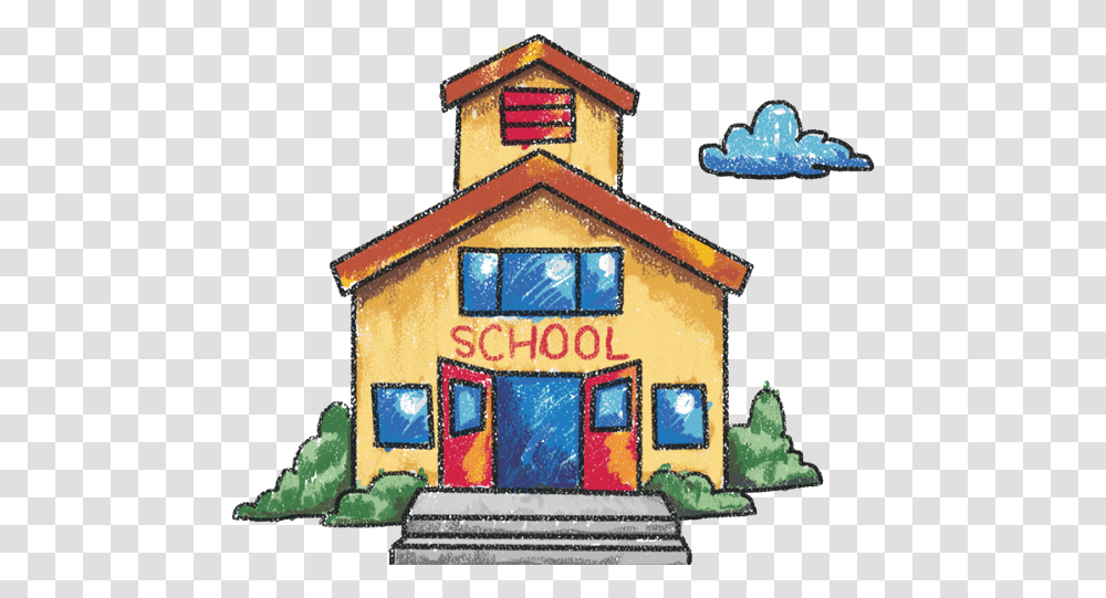 Clipart Old School House Animated Old School House, Mailbox, Neighborhood, Urban, Building Transparent Png