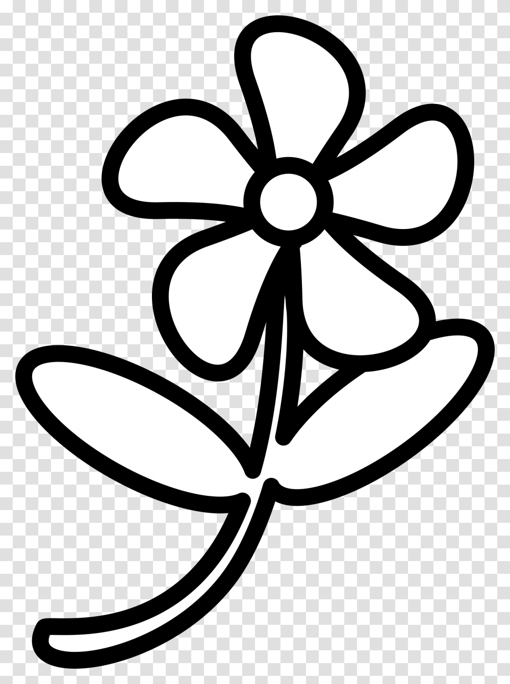 Clipart Outline Image Of A Flower, Stencil, Silhouette, Tie Transparent Png