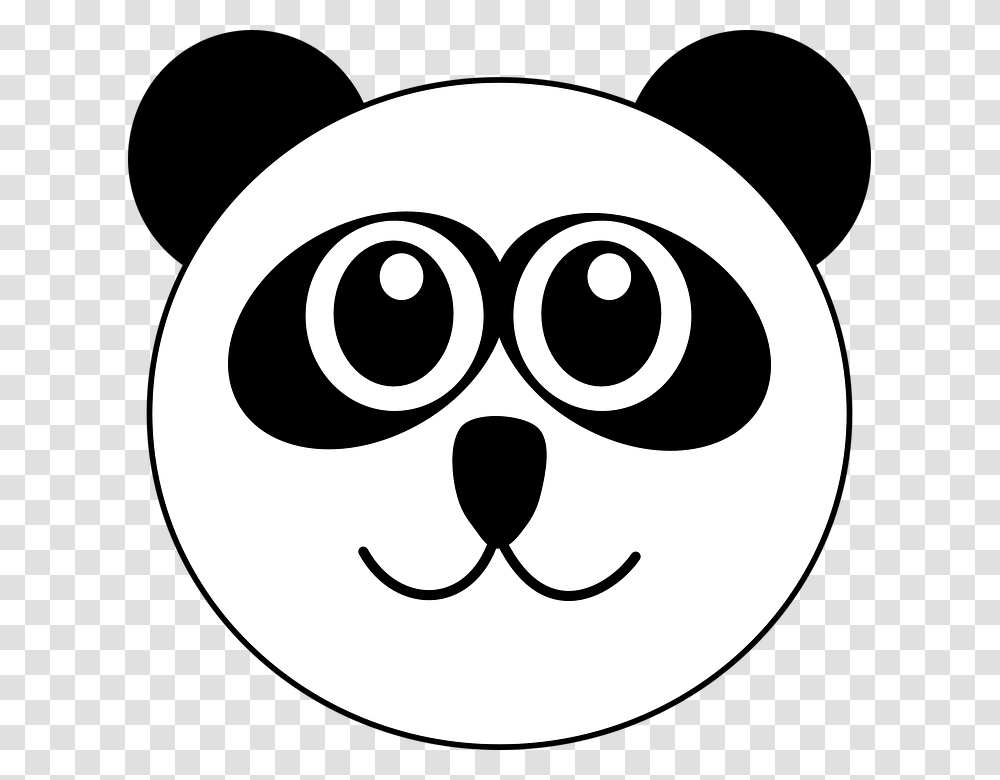 Clipart Panda Head, Stencil Transparent Png