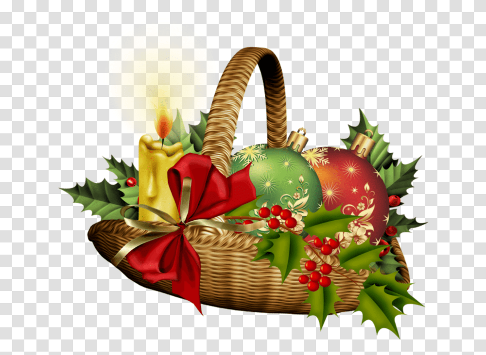 Clipart Panier Garni Christmas Gift Basket In Graphic, Birthday Cake, Dessert, Food, Plant Transparent Png