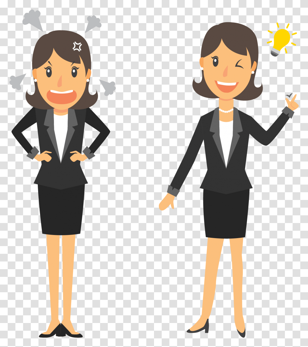 Clipart People Business Woman Business Woman Cartoon Business Woman Clipart, Person, Clothing, Suit, Overcoat Transparent Png