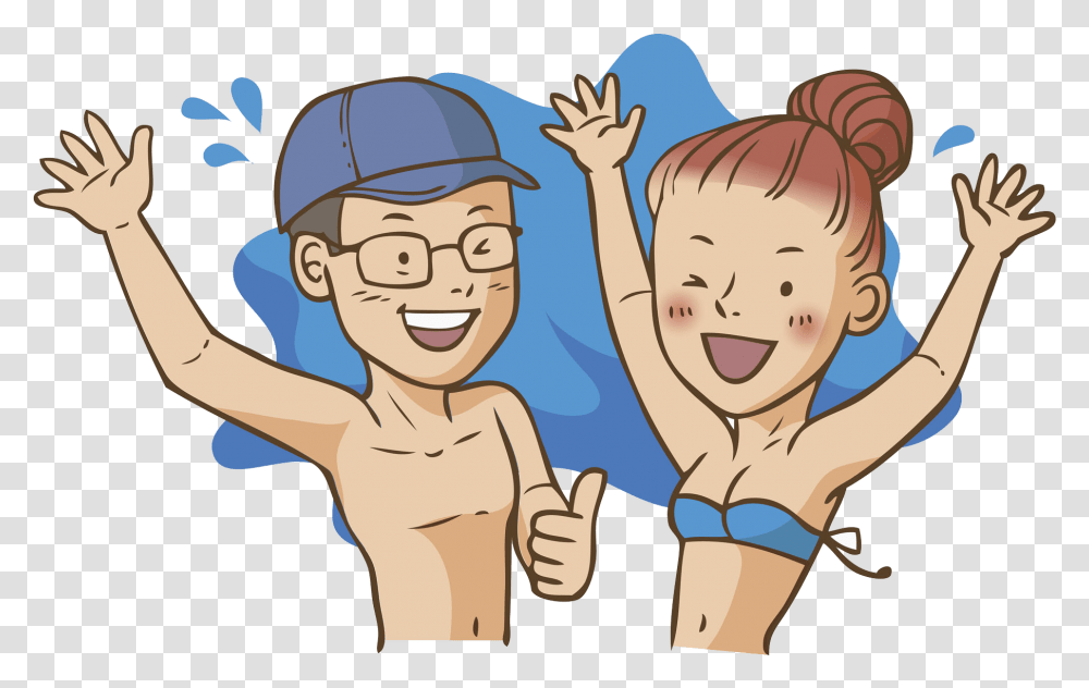 Clipart People Summer Man And Woman Summer Clipart, Person, Hand, Face, Head Transparent Png