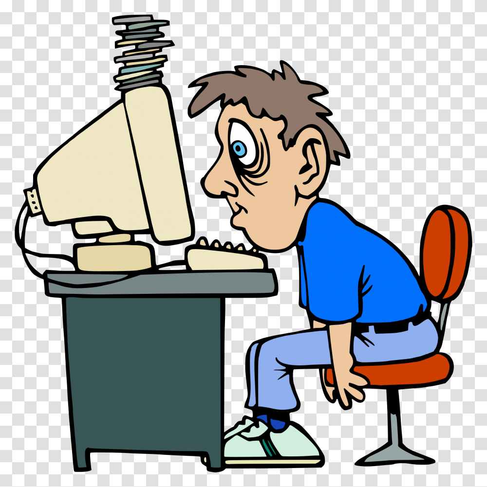 Clipart, Person, Human, Microscope, Sitting Transparent Png