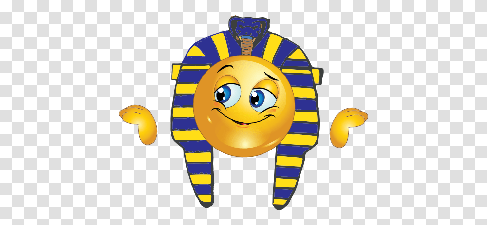 Clipart Pharaoh Boy Smiley Egyptian Smiley Face 512x401 Egyptian Emoticon, Toy, Pac Man, Animal Transparent Png