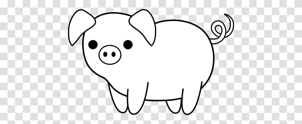 Clipart Pig Black And White, Piggy Bank, Mammal, Animal Transparent Png