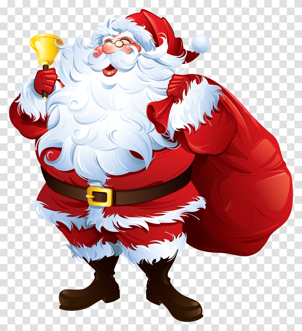 Clipart Pretentious Idea Santa Claus Clipart With Bell, Performer, Person Transparent Png