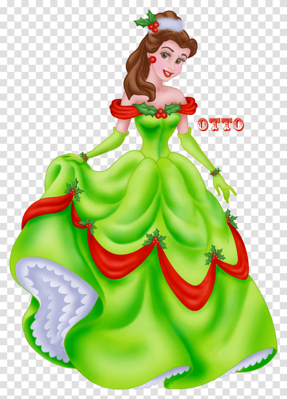 Clipart Princesas Disney Disney Princess Belle Christmas Dress, Doll, Toy, Figurine Transparent Png
