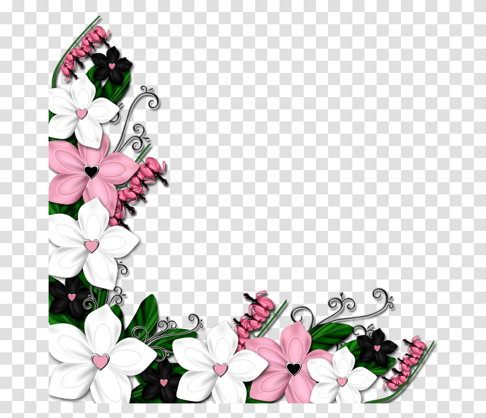Clipart Rahmen Blumen Bordure De, Floral Design, Pattern, Plant Transparent Png