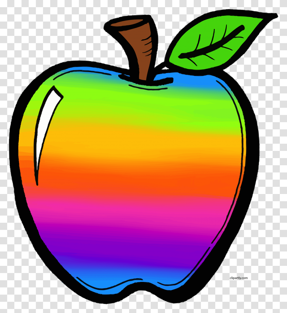 Clipart Rainbow Apple Clipart, Plant, Fruit, Food Transparent Png