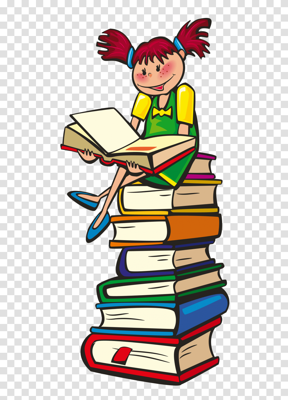 Clipart, Reading, Book, Toy, Student Transparent Png