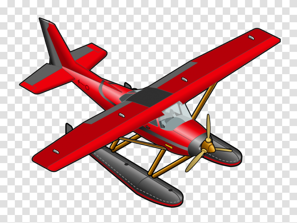 Clipart Red Airplane, Aircraft, Vehicle, Transportation, Seaplane Transparent Png