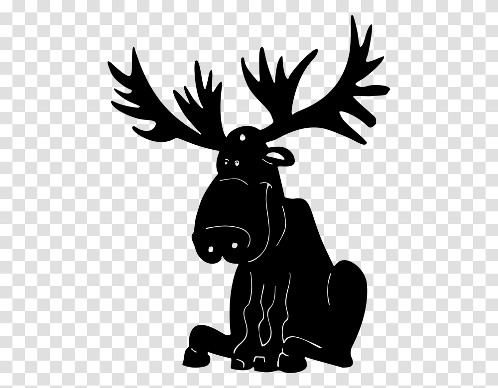 Clipart Reindeer Profile Moose Head Silhouette Clip Art, Gray, World Of Warcraft Transparent Png
