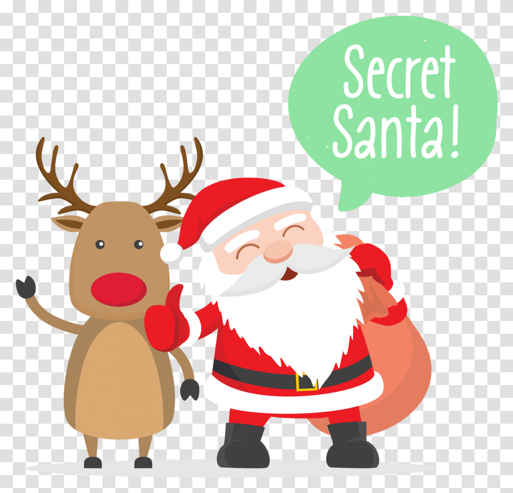 Clipart Reindeer Secret Santa Picture 645132 Father Christmas, Mammal, Animal, Wildlife, Person Transparent Png
