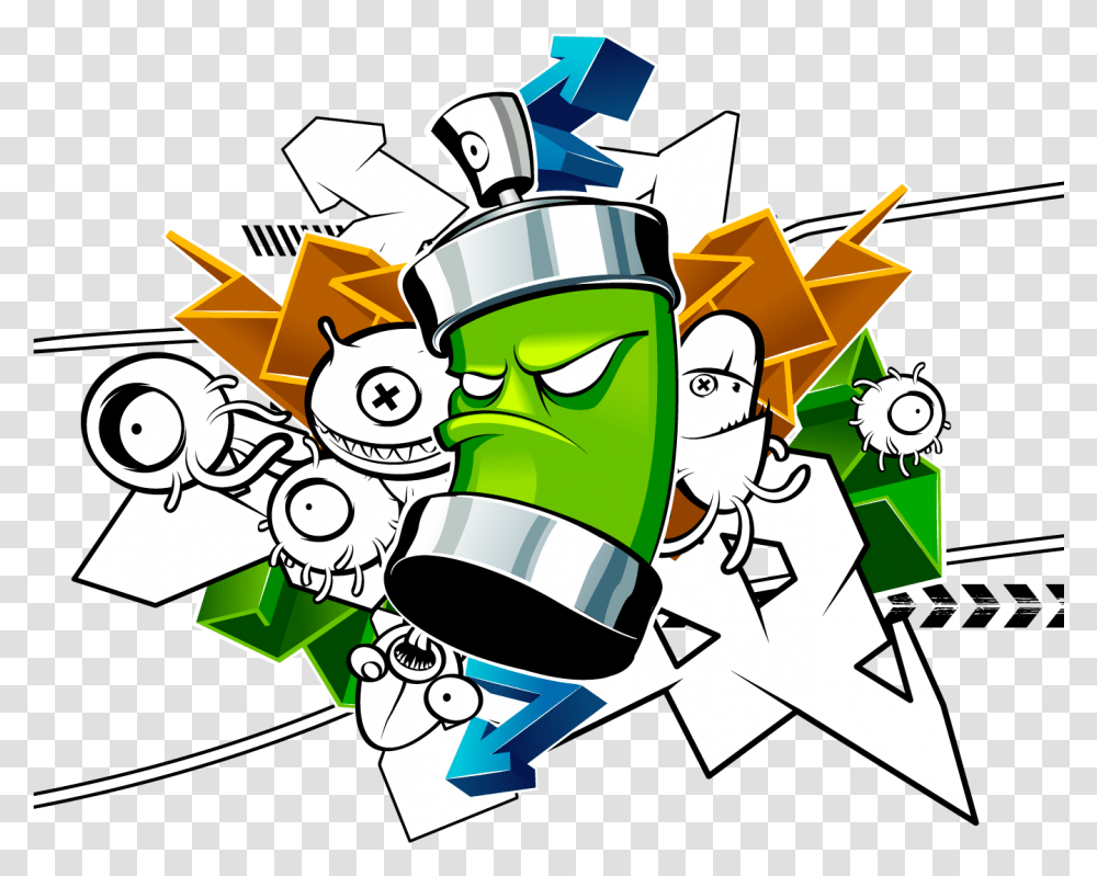 Clipart Resolution Graffiti Can Cartoon, Recycling Symbol, Green, Trash Transparent Png