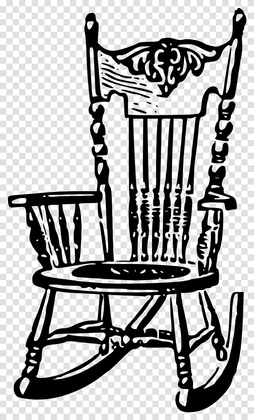 Clipart Rock Chair Black And White Rocking Chair Clip Art, Gray, World Of Warcraft Transparent Png
