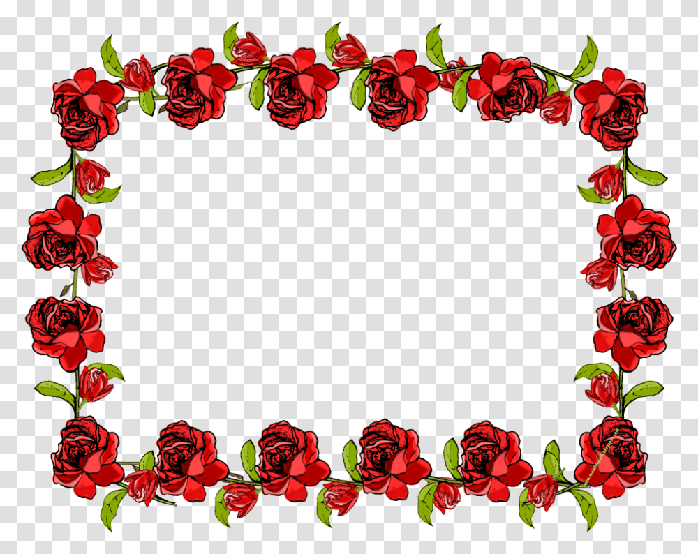 Clipart Rose Clear Background Flower Frame Clear Background, Graphics, Floral Design, Pattern, Plant Transparent Png