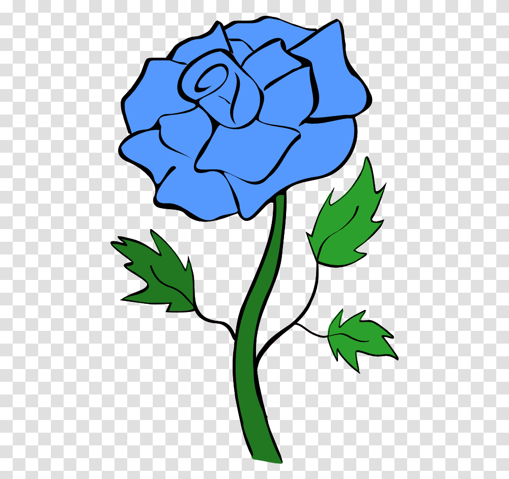 Clipart Roses Animated Blue Rose Cartoon, Leaf, Plant, Flower, Blossom Transparent Png