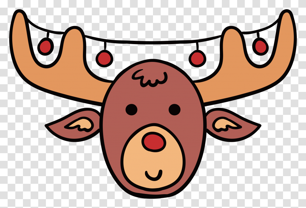 Clipart Royalty Free Stock Antlers Cartoon Christmas Reindeer Cartoon, Label, Scissors, Weapon Transparent Png