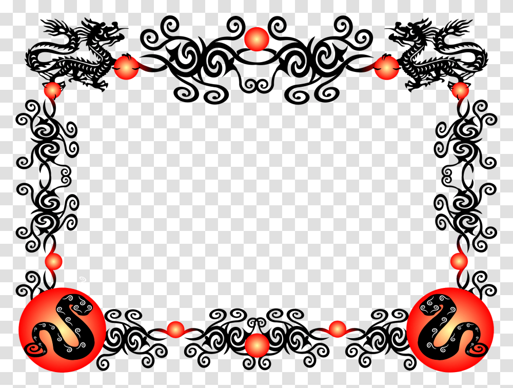 Clipart Royalty Free Svg Chinese New Year Border Rat, Graphics, Floral Design, Pattern, Text Transparent Png