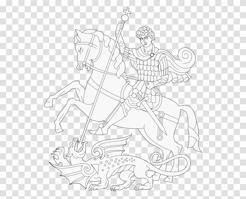 Clipart Saint George And Dragon Svg, Person, Knight, Horse, Mammal Transparent Png