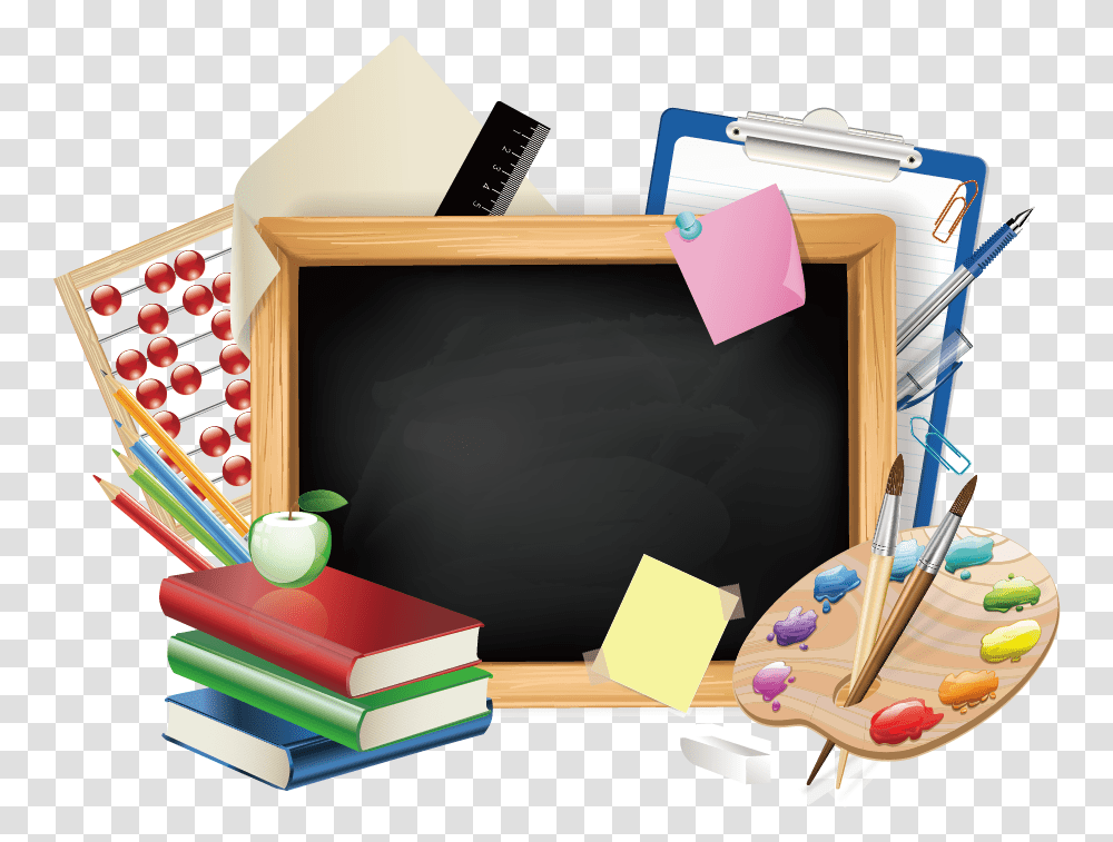 Clipart School Supplies Background, Blackboard, Photography, Desk Transparent Png