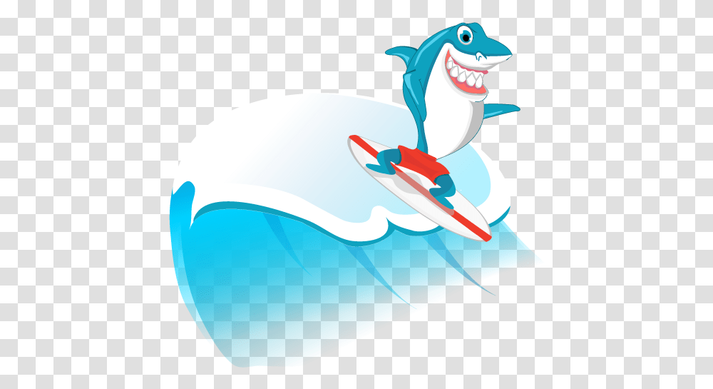 Clipart Shark Surfing Cartoon, Sea Life, Animal, Bird, Mammal Transparent Png