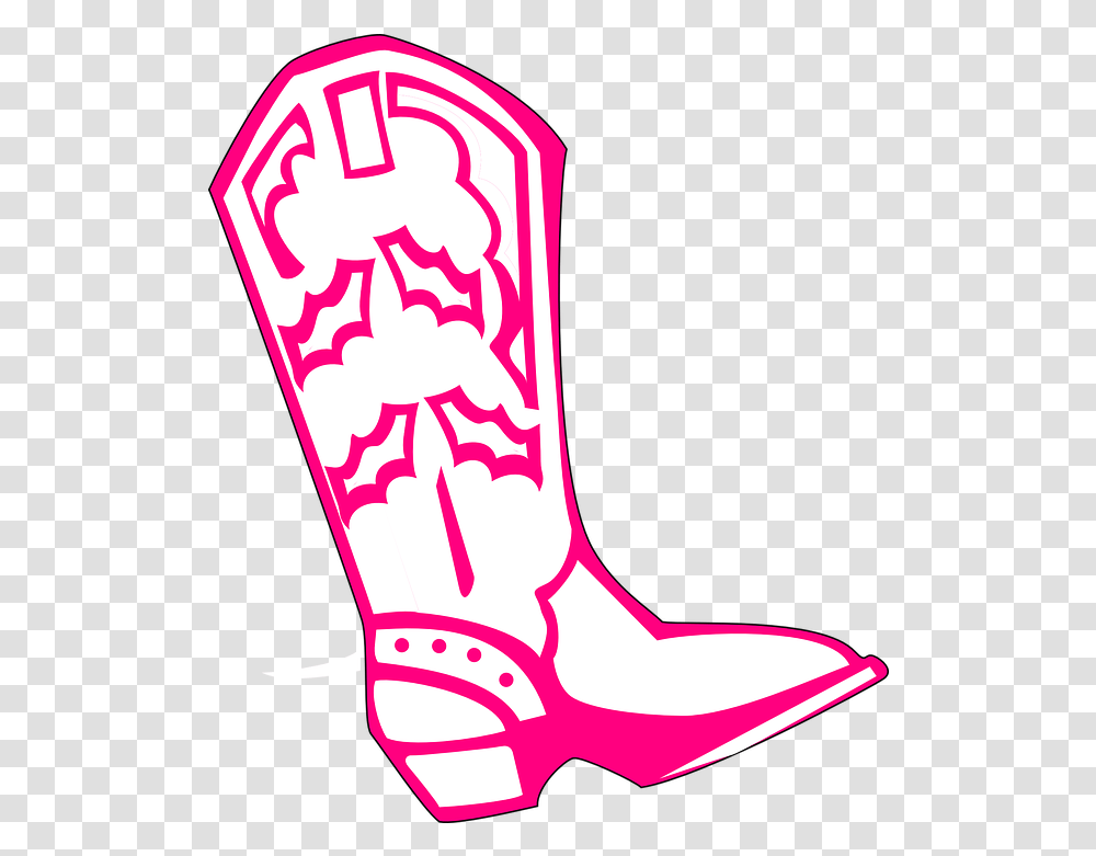 Clipart Shoes Animated Pink Cowboy Boot, Clothing, Apparel, Footwear Transparent Png