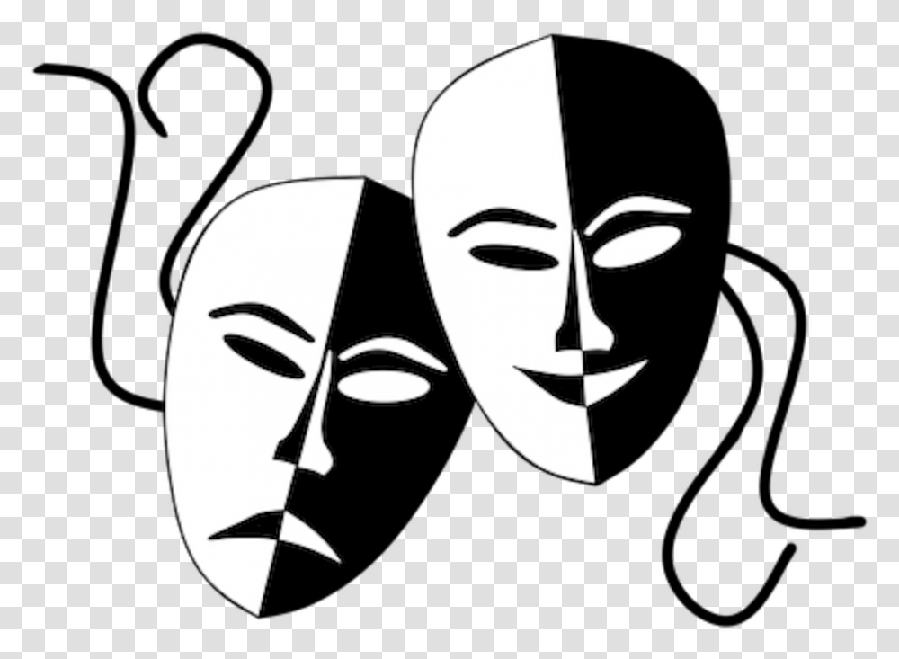 Clipart Silberhochzeit Tragedy And Comedy Masks, Stencil Transparent Png