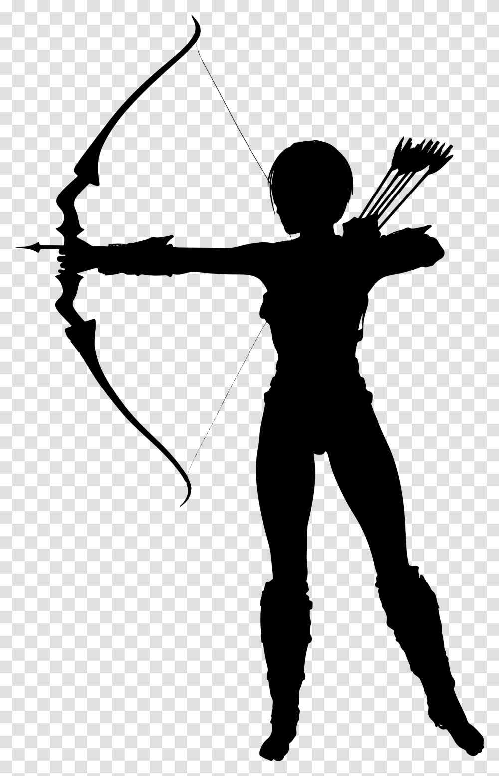 Clipart Silhouette Archery, Gray, World Of Warcraft Transparent Png
