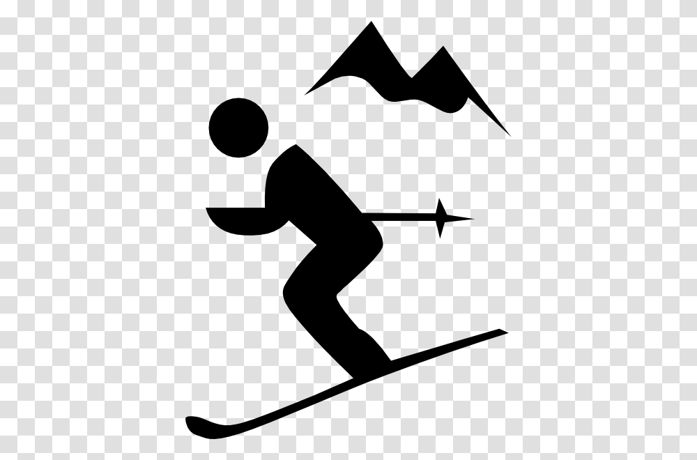 Clipart Skiing, Stencil, Person, Human, Silhouette Transparent Png