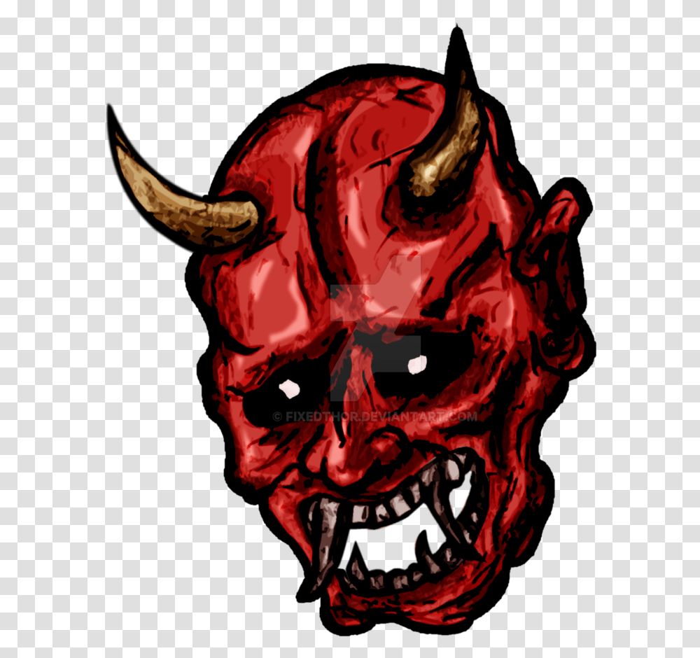 Clipart Skull Demonic Oni Demon Mask, Person, Human, Bull, Mammal Transparent Png