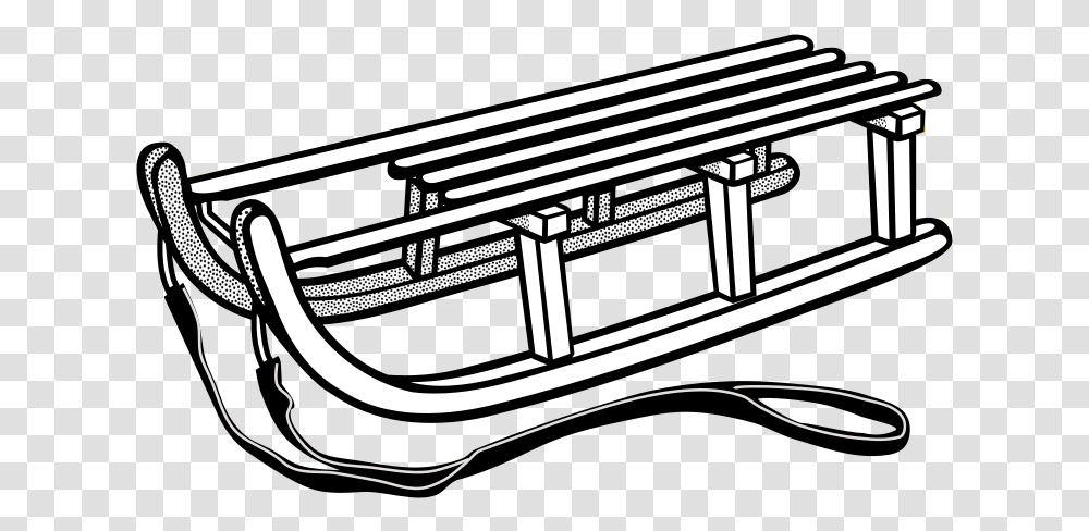 Clipart Sledge Lineart Sled Clipart, Furniture, Bench, Piano, Leisure Activities Transparent Png