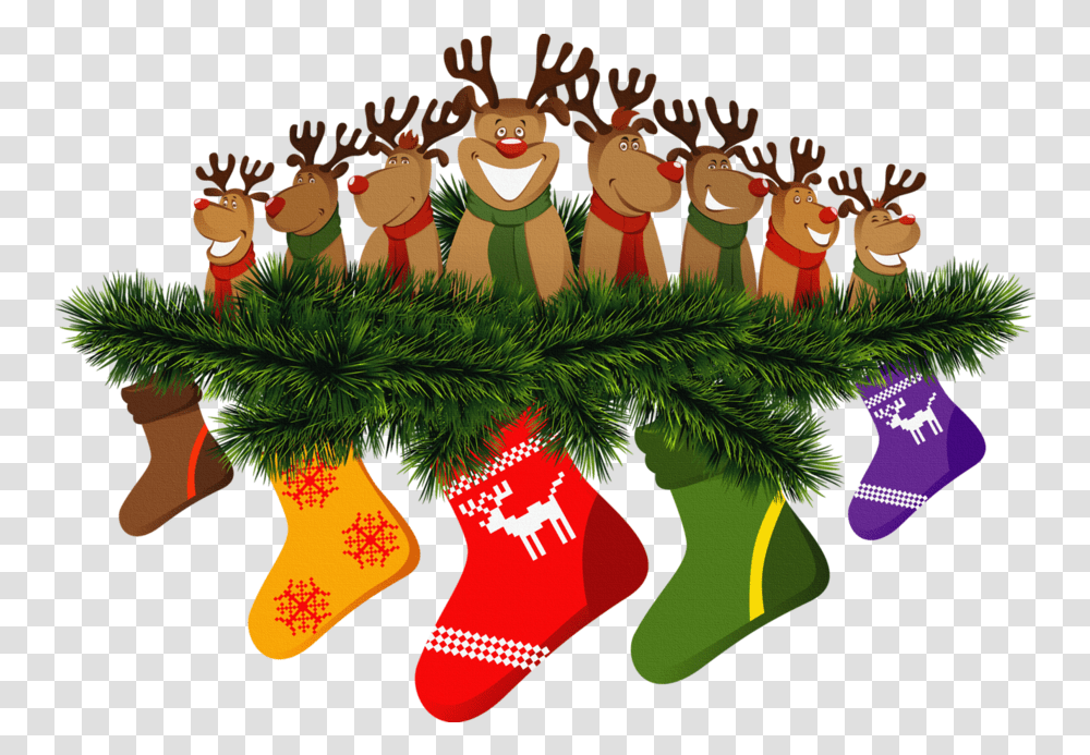 Clipart Socks Xmas Christmas Reindeer, Christmas Stocking, Gift Transparent Png