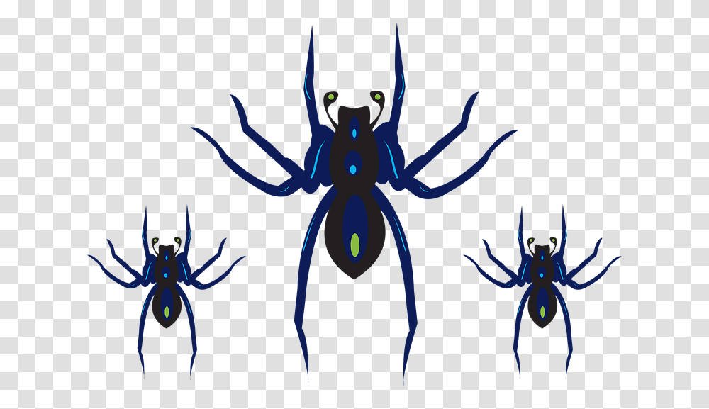 Clipart Spider Halloween Scary Horror Black, Invertebrate, Animal, Insect, Arachnid Transparent Png