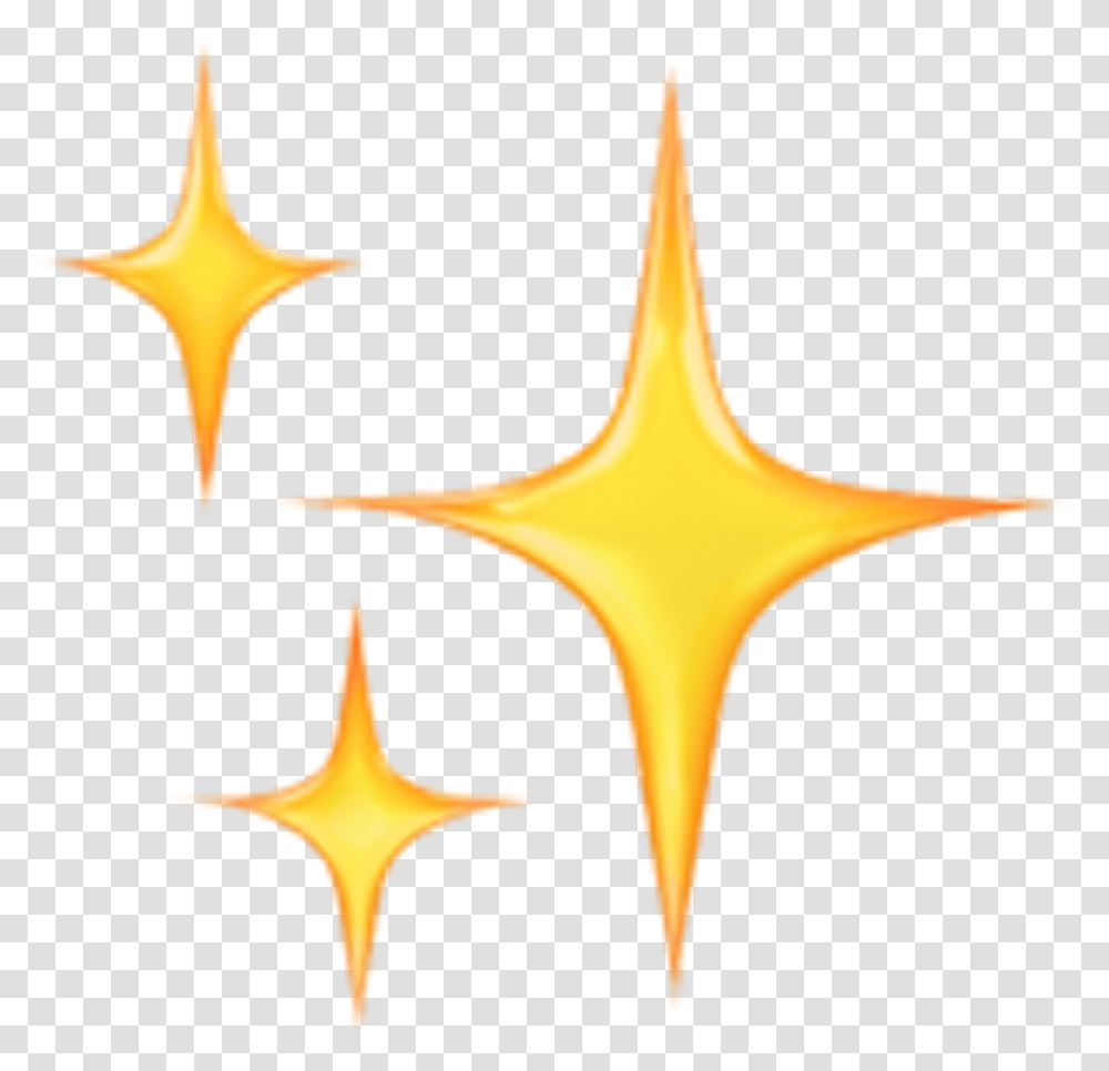 Clipart Stars Emoji Sparkle Emoji, Star Symbol, Cross, Sea Life, Animal Transparent Png