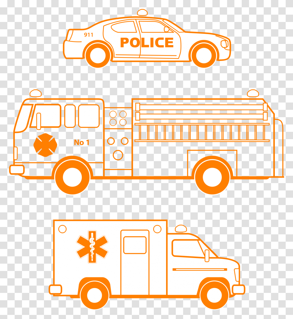 Clipart Stock Ambulance Easy Fire Truck Drawing, Vehicle, Transportation, Van, Fire Department Transparent Png