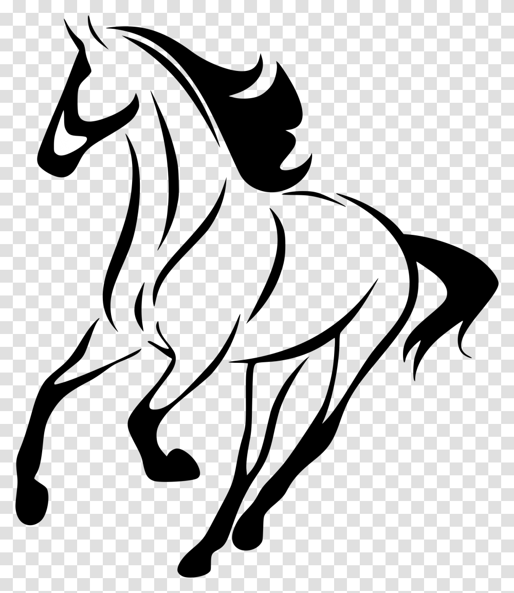 Clipart Stock Horse Line Drawing Simple Running Horses Drawings, Outdoors, Nature, Astronomy, Gray Transparent Png