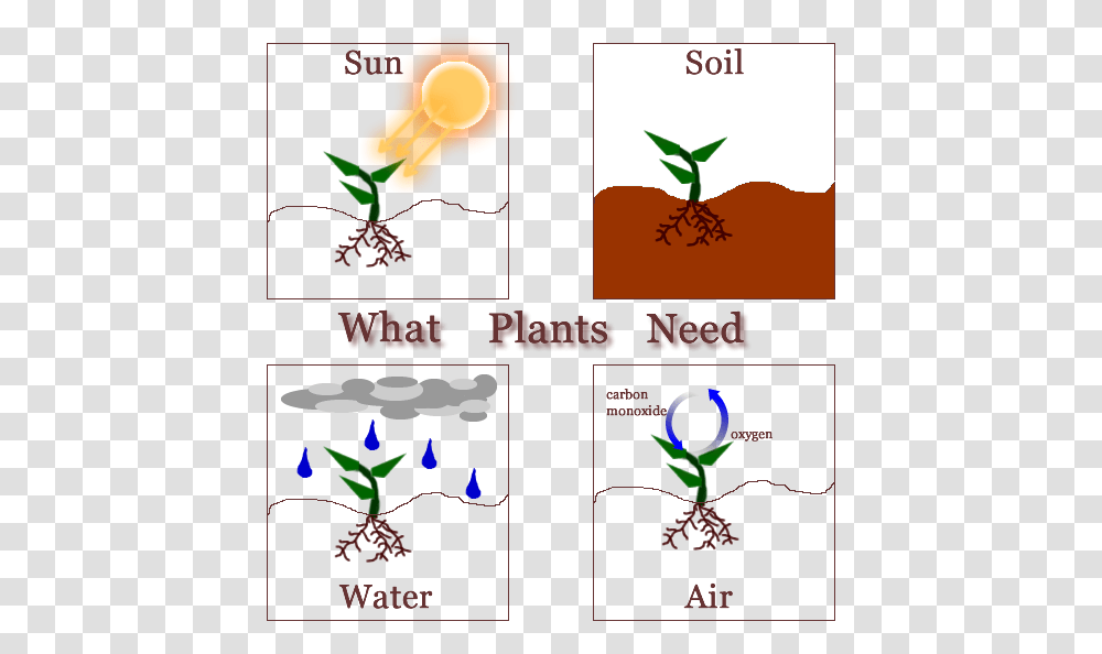 Clipart Sun Soil Air Water Banner Second Grade Leonor Needs Of The Plants, Poster, Advertisement Transparent Png