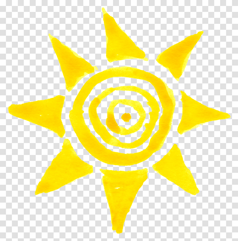 Clipart Sun Watercolor Sunshine, Symbol, Star Symbol, Outdoors, Nature Transparent Png
