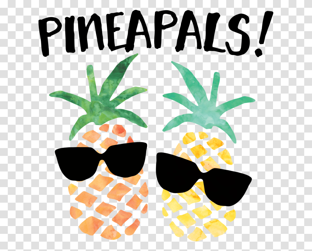 Clipart Sunglasses Pineapple Pineapple With Sunglasses, Plant, Food, Fruit, Stencil Transparent Png