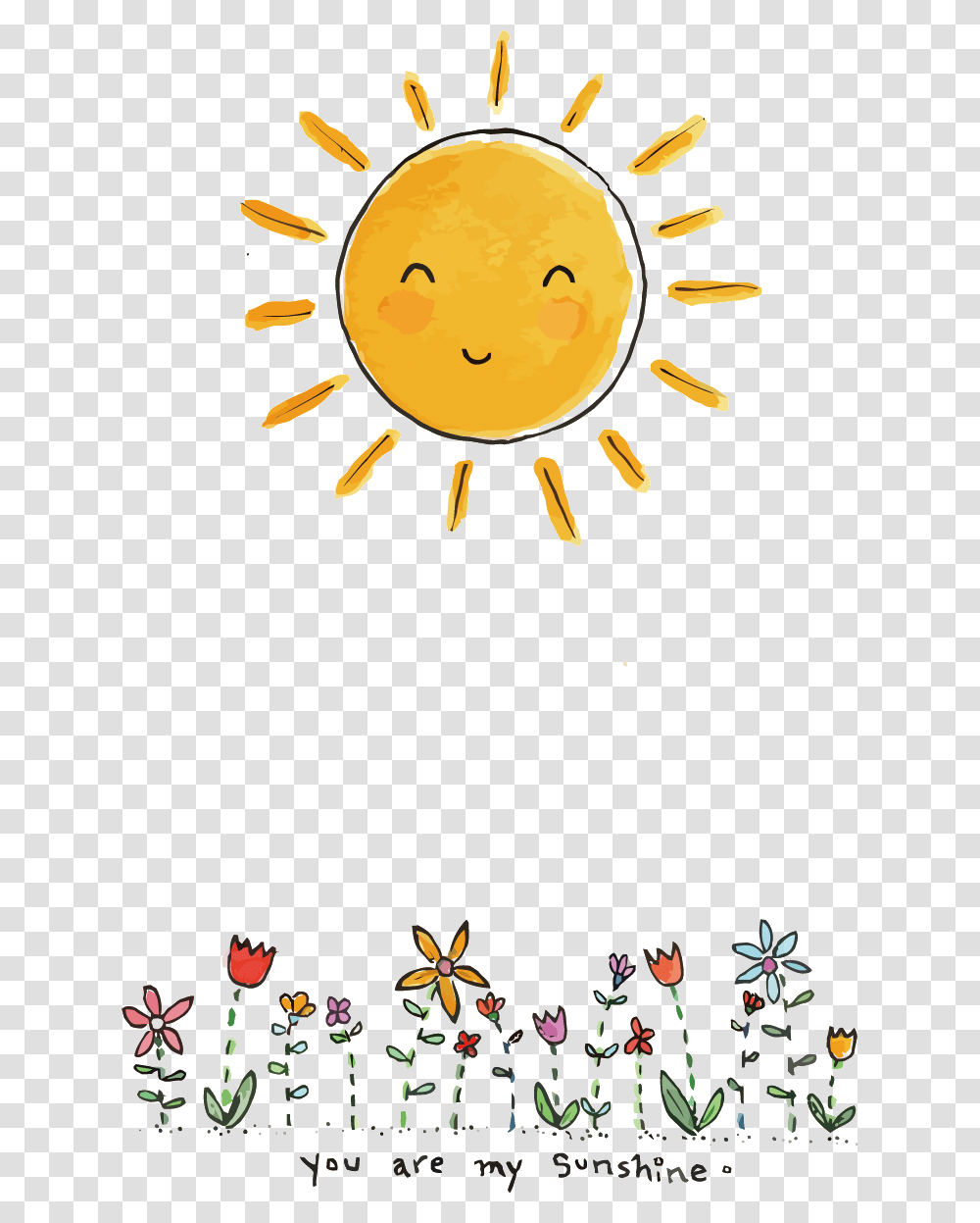 Clipart Sunshine Watercolor Cute You Are My Sunshine, Outdoors, Nature, Clock Tower, Building Transparent Png