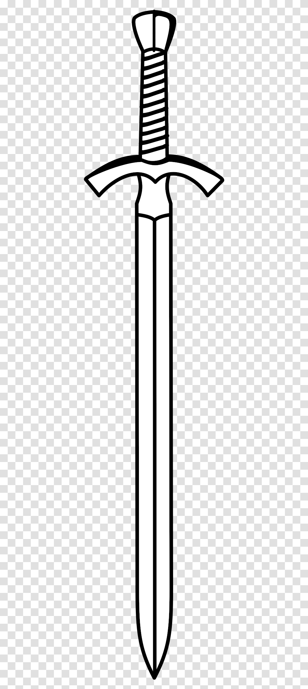 Clipart Sword Line Drawing Black And White Sword Clipart, Weapon, Weaponry, Blade Transparent Png