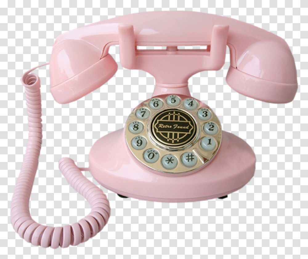Clipart Telephone Retro Pink Retro Phone Old Fashioned Phone, Electronics Transparent Png