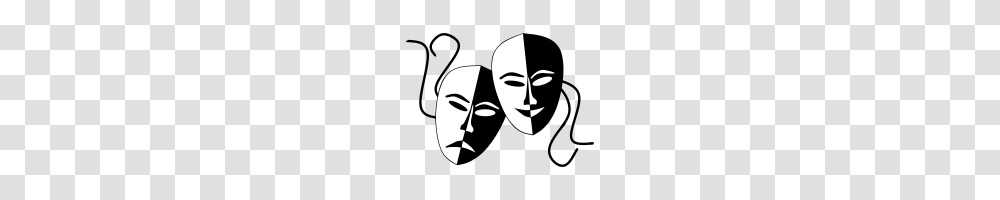 Clipart Theatre Masks Onlinelabels Clip Art Tragedy And Comedy, Stencil Transparent Png