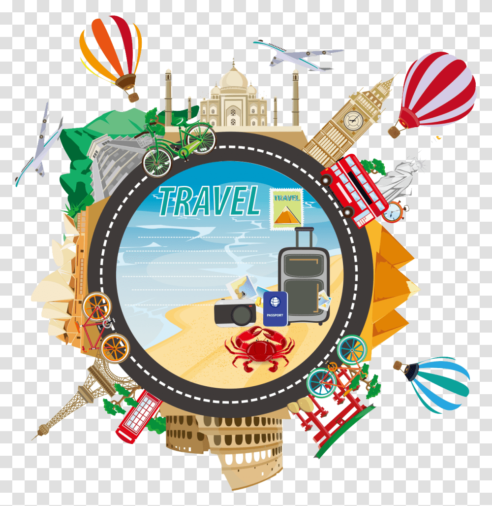 Clipart Tourism Border, Aircraft, Vehicle, Transportation Transparent Png