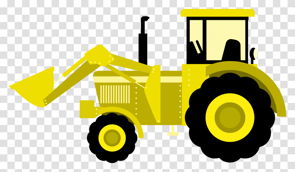 Clipart, Tractor, Vehicle, Transportation, Bulldozer Transparent Png