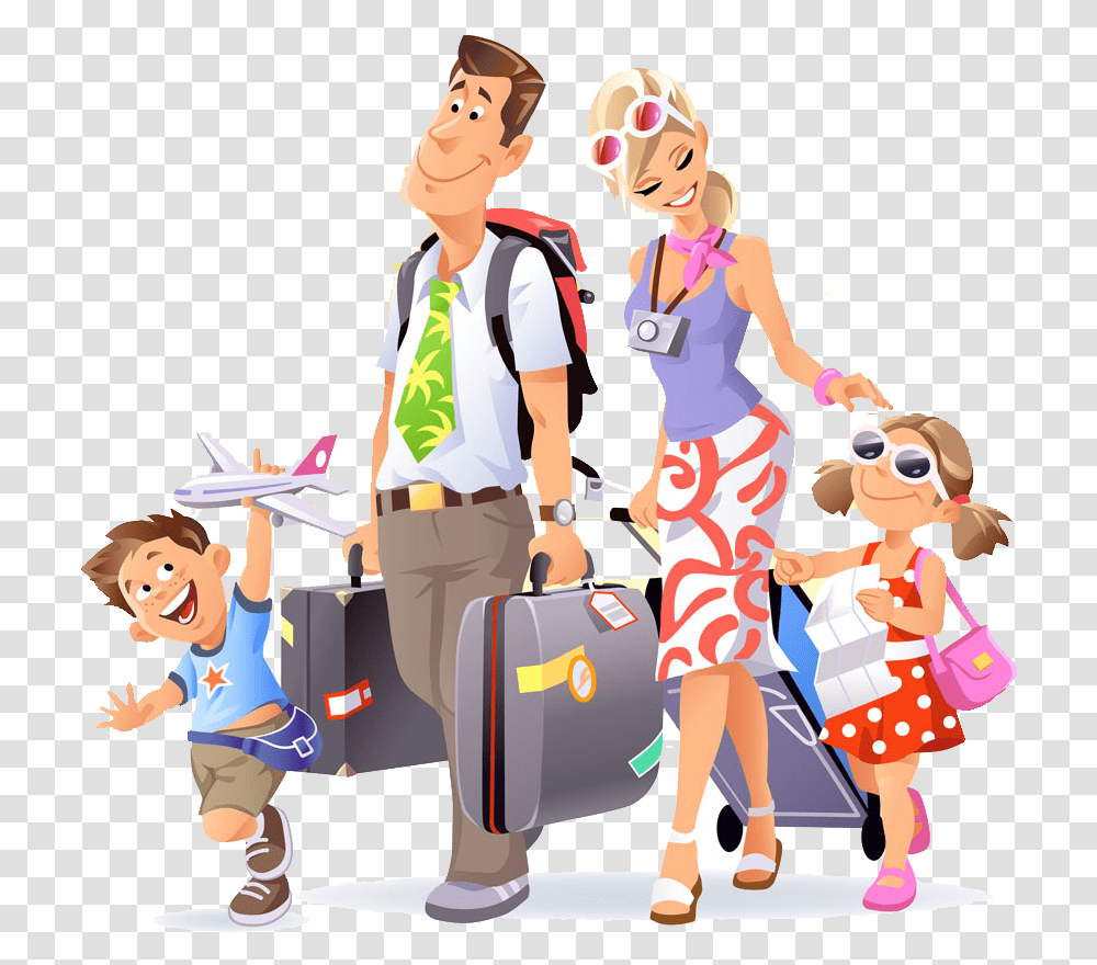 Clipart Travel With Family, Person, People, Vacation, Tourist Transparent Png